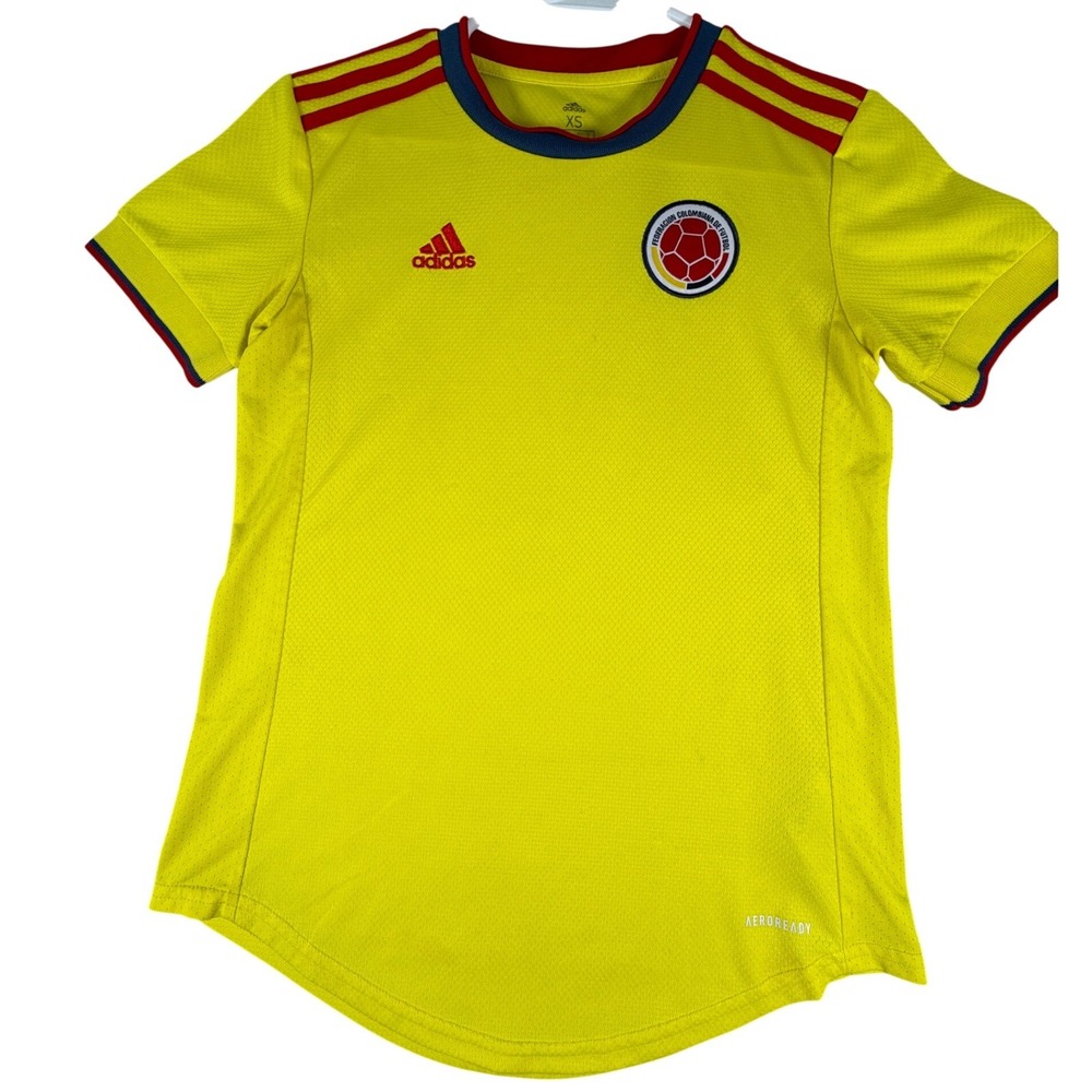 Adidas Colombia National Team Soccer Jersey Yellow Aeroready XS
